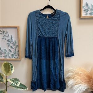 Blue Patterned Women's Dress